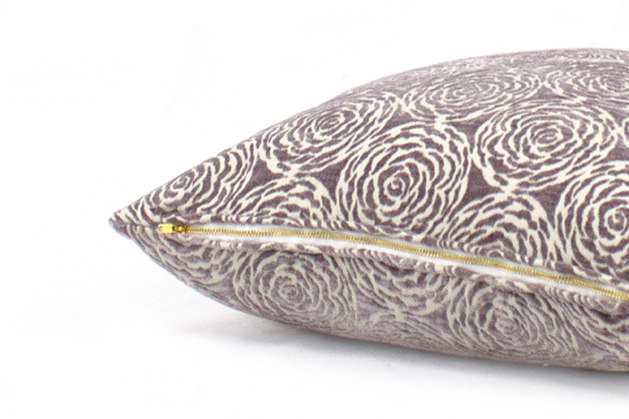 Mauve Floral Cushion Cover 