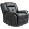 8-Point Vibration Massage Recliner Chair, PU Leather Manual Reclining Sofa, Swivel Nursery Rocking Chair with Remote Control, Side Pockets, for Living Room, Black