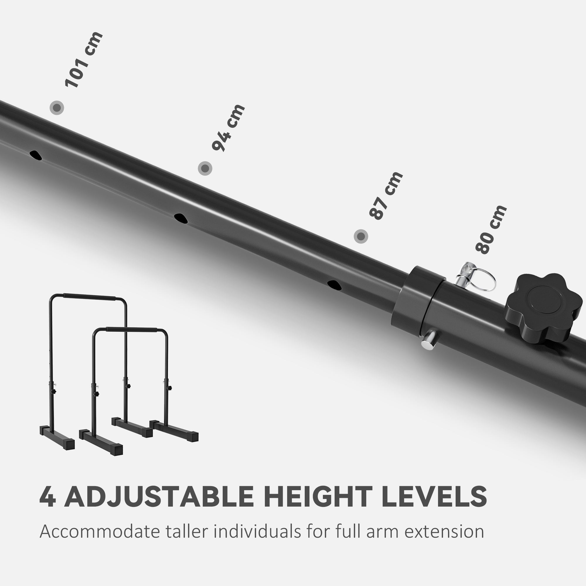 Soozier Push Up Bars, Adjustable Dip Station Parallel Bars with 4 Height Levels for Home Gym Fitness Workout 