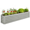8 x 1.3 x 1.5ft Galvanized Raised Garden Bed, Reinforced Outdoor Planter Box with Open Bottom, Light Grey