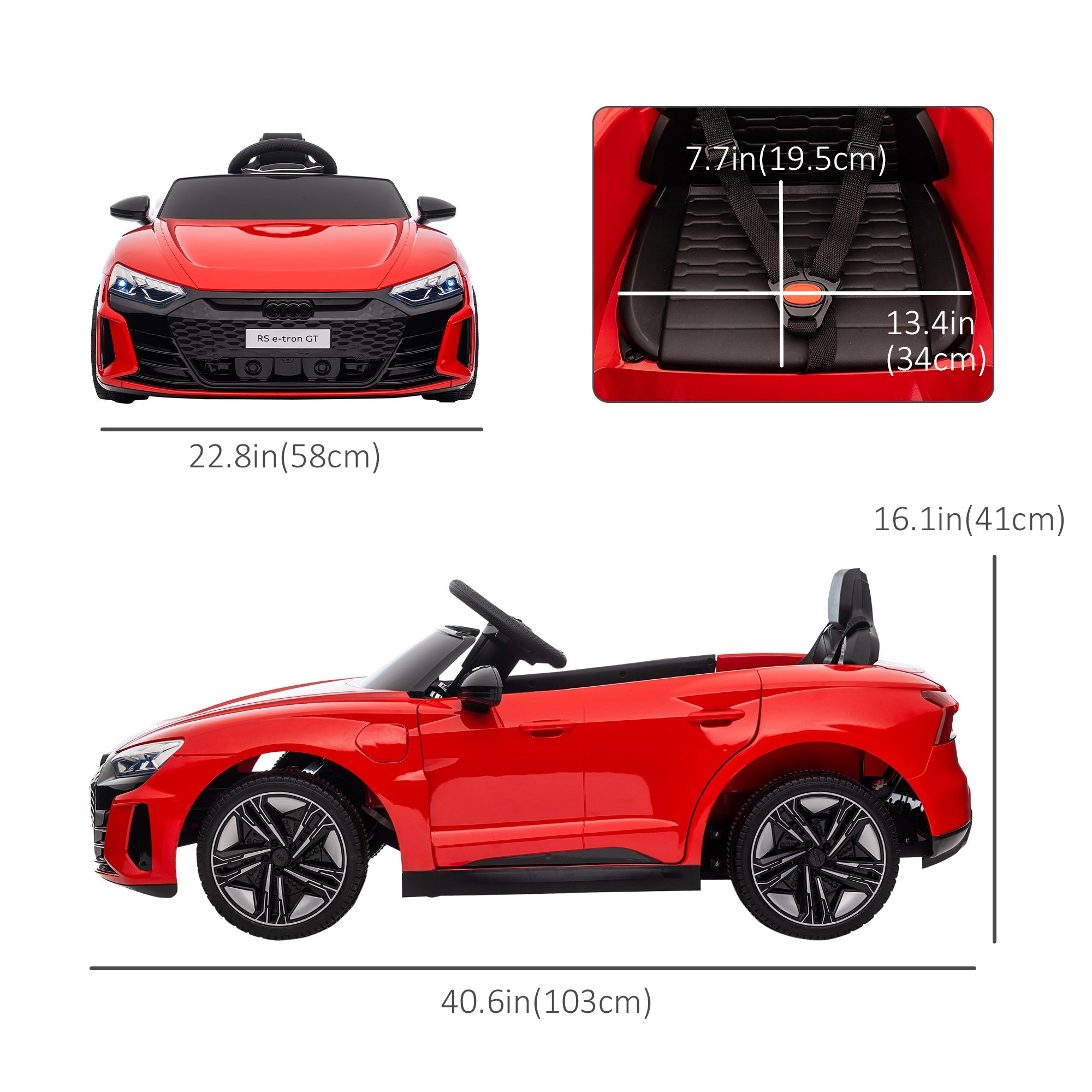 Aosom 12V 3.1MPH Electric Ride-On Car for Kids 37-60 Months Suspension System Remote Control 