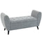 Upholstered Storage Bench with Arms, Modern Ottoman Bench for Bedroom, Entryway, and Living Room, Grey