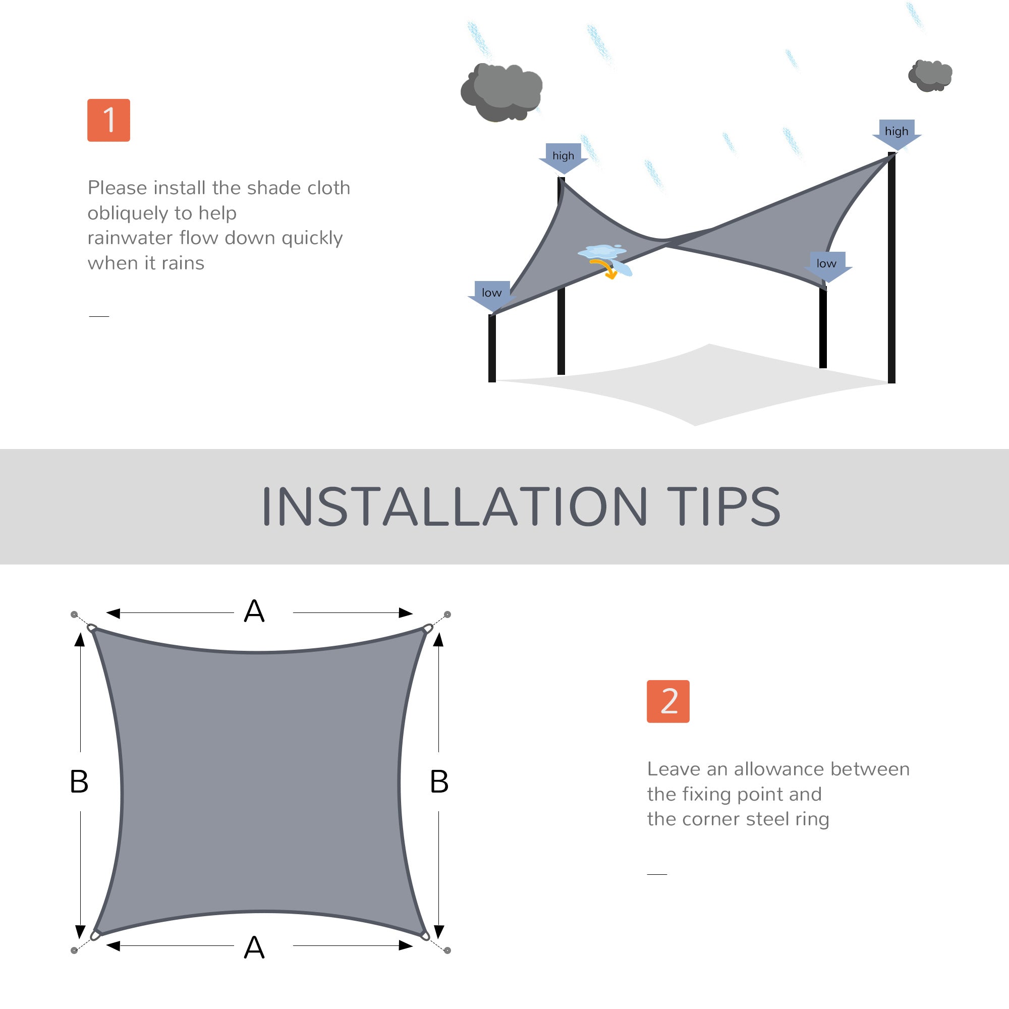 Outsunny 12’ Square Sun Sail Shade Grey UV Protector Outdoor Patio Lawn Canopy Shelter with Carrying Bag 