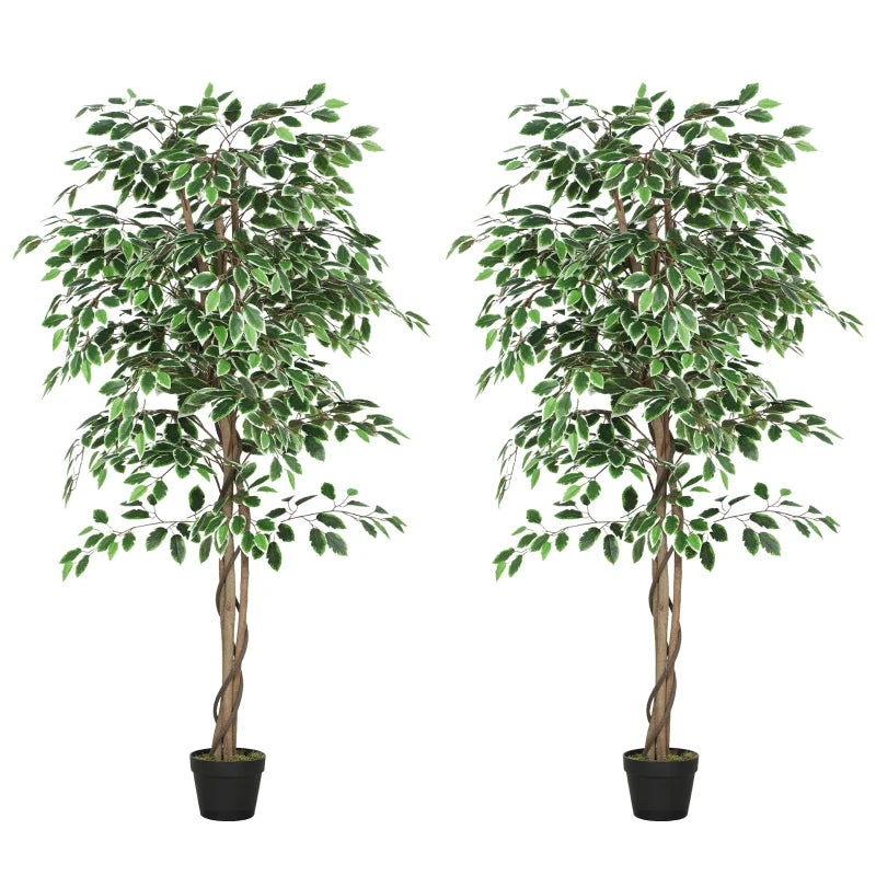 5.3 FT Artificial Tree, Indoor Fake Ficus with Pot, for Home Office Living Room Decor