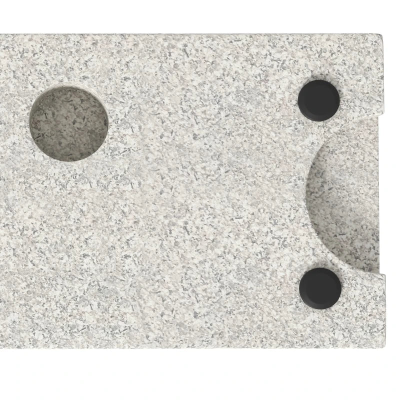 55 lbs Half Granite Parasol Base, Outdoor Umbrella Stand Weight for 1.3", 1.5", 1.9" Umbrella Poles, Grey