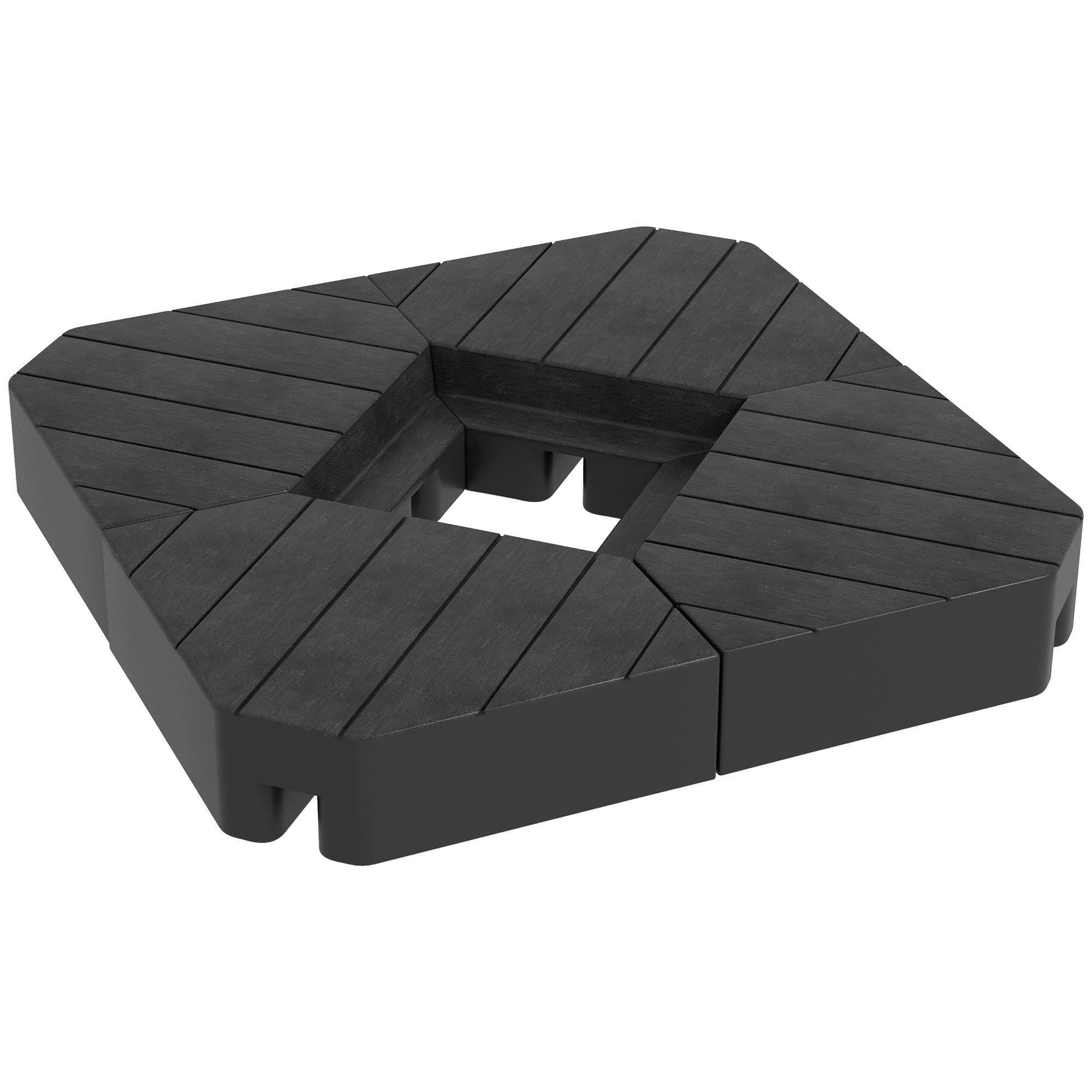 Outsunny Offset Umbrella Base Outdoor Umbrella Weights, 132 lb. Capacity Water or 176 lb. Capacity Sand, Black 