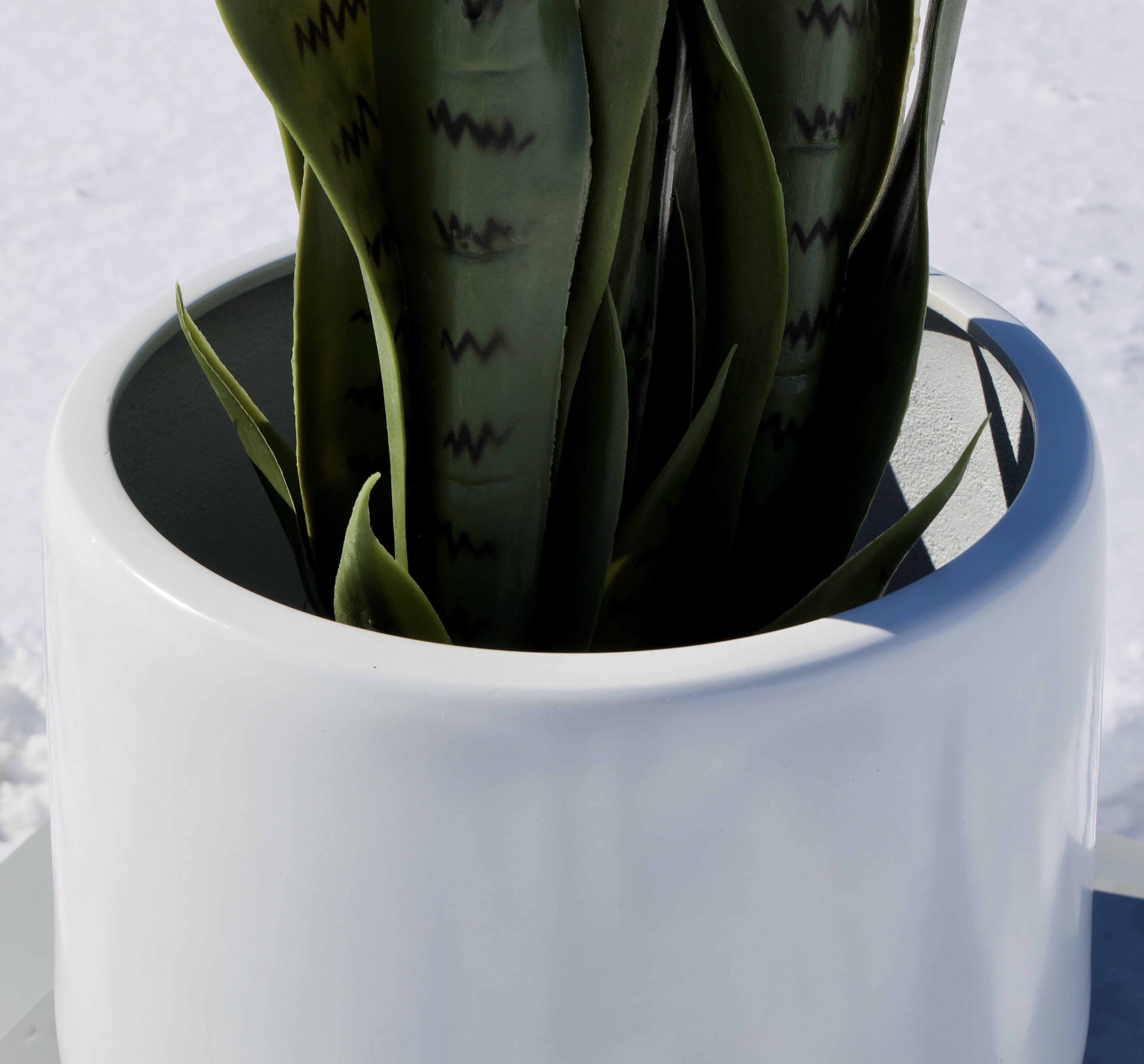 Fabi - White Brass Floor Planter 