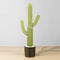 Dado Artificial Cactus Potted Plant 2' – Realistic Faux Desert Cactus with Concrete Planter and White River Rocks