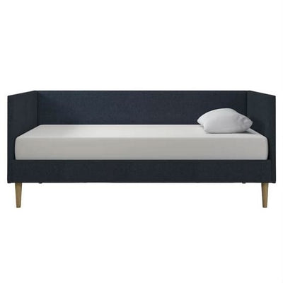Twin Mid-Century Modern Dark Blue Linen Upholstered Daybed - Free Shipping 
