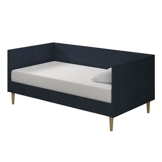 Twin Mid-Century Modern Dark Blue Linen Upholstered Daybed - Free Shipping