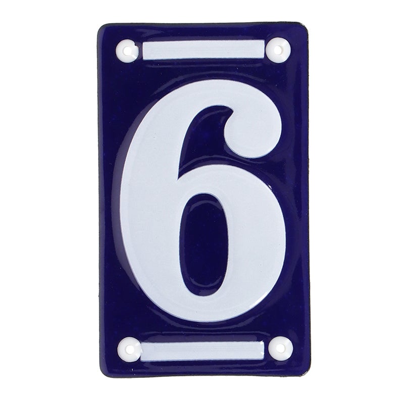 Enamel House Number 6 