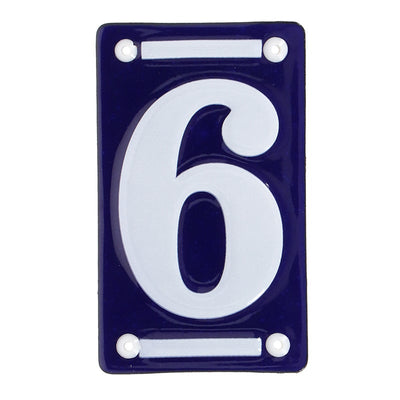 Enamel House Number 6 