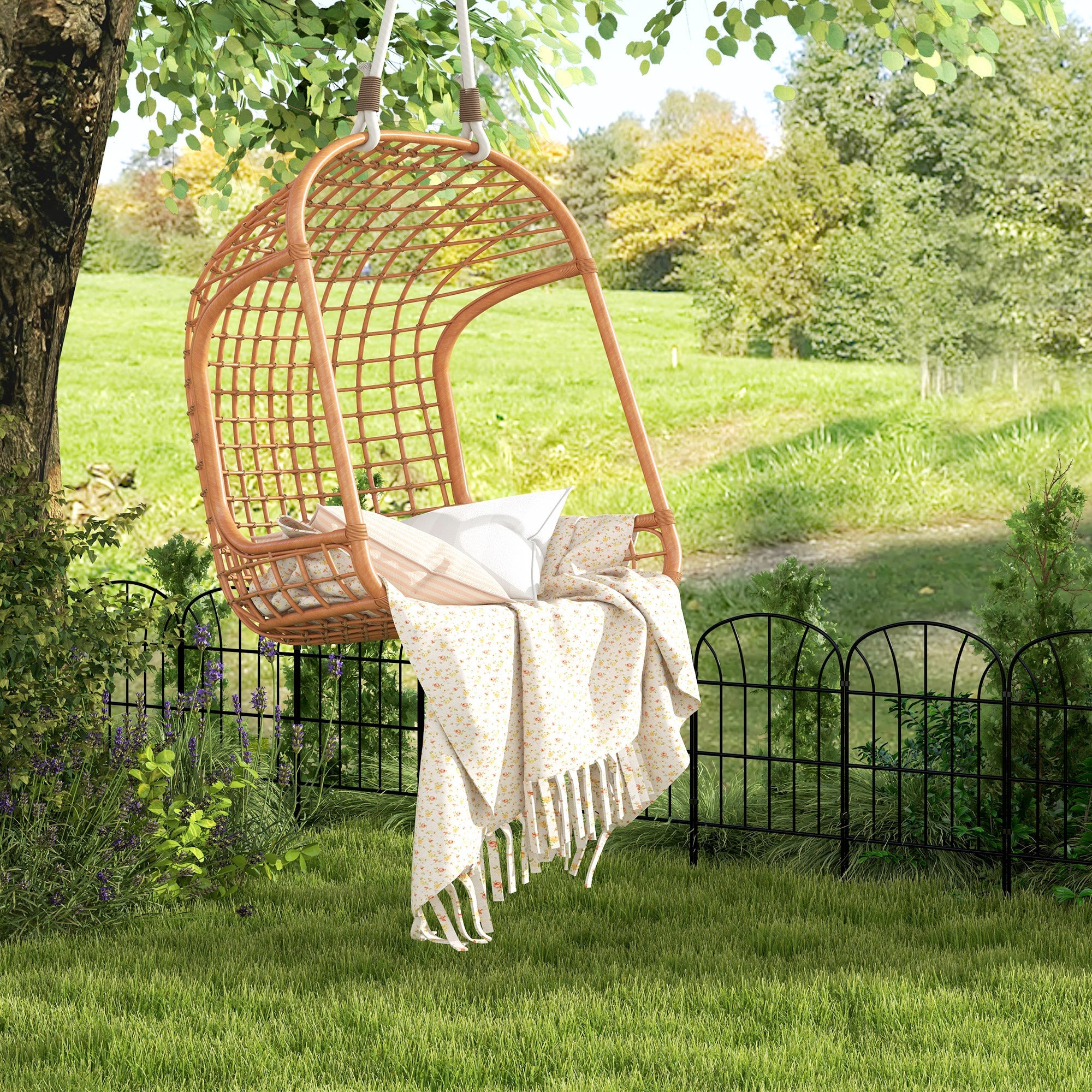 Outsunny 8 Pack Decorative Garden Fencing, Yard Panels as Animal Barrier & Flower Bed Edging, Grid Style| Aosom Canada 