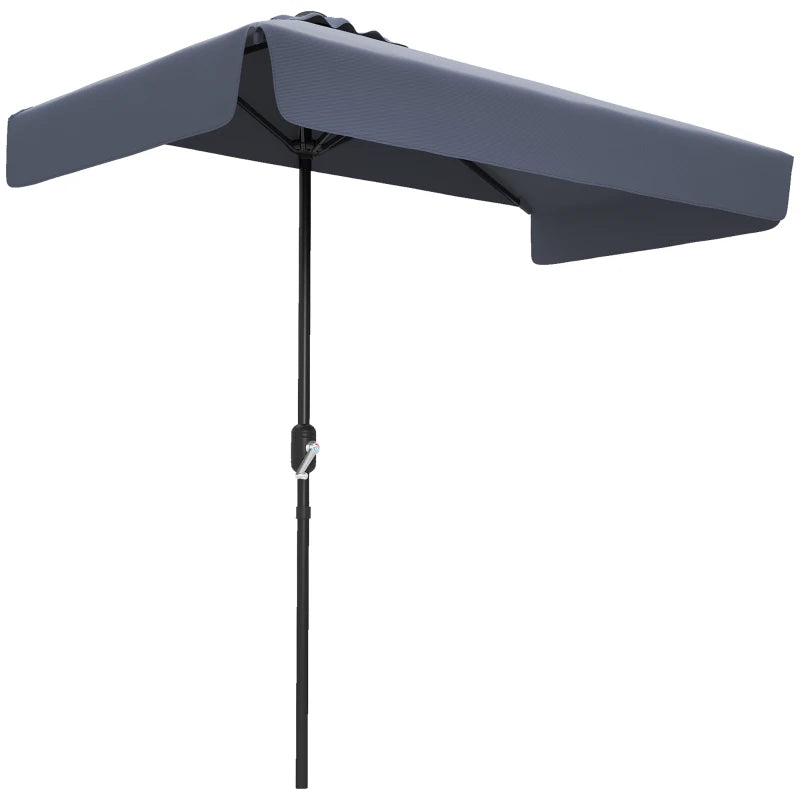 7.5ft Half Umbrella Semi Patio Parasol with Crank Handle, Top Vent for Garden, Balcony- NO BASE INCLUDED, Dark Blue