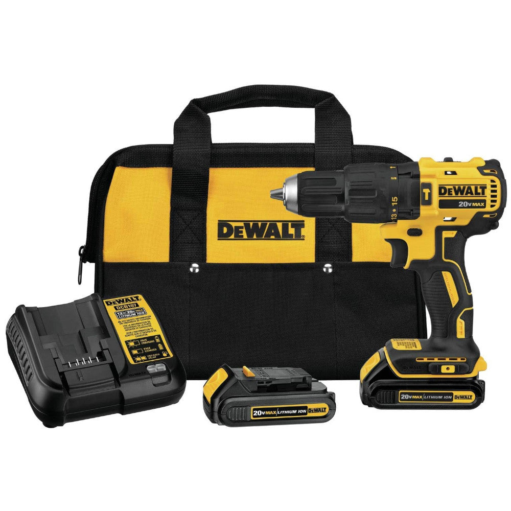 DEWALT20V MAX* Cordless Compart Hammer Drill with 2 Batteries - Refurbished with Dewalt Warranty - DCD778C2