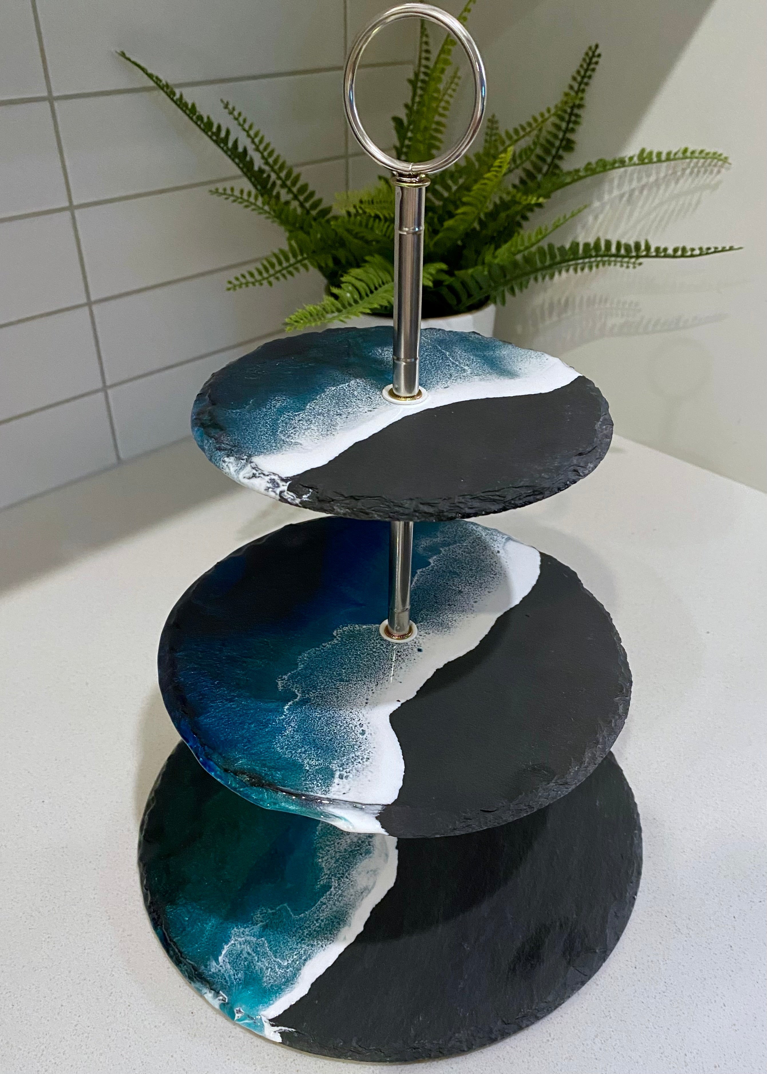 Slate Tiered Serving Platter 