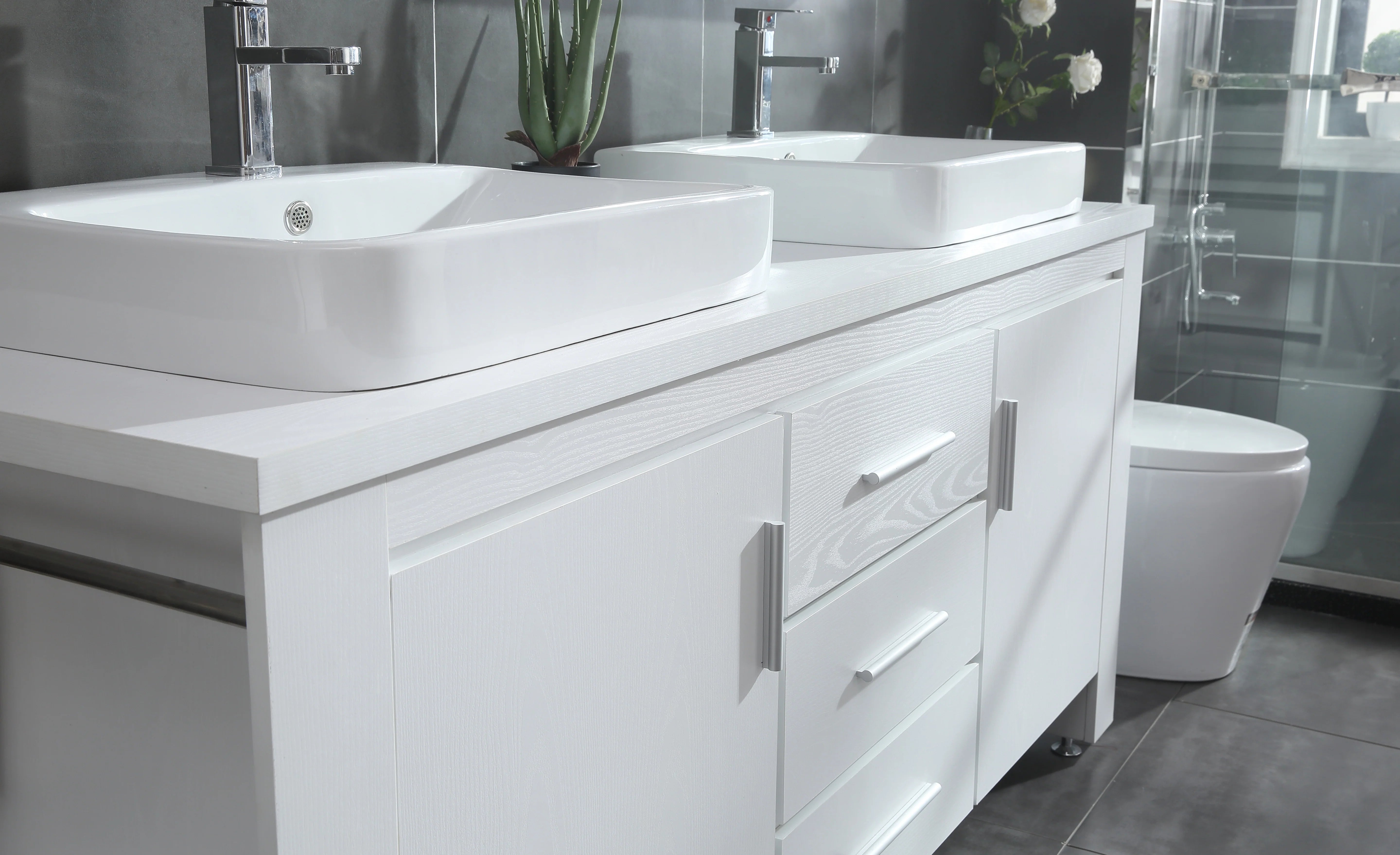 Washington 72" Double Sink Vanity with Wood Vanity Top and Mirror