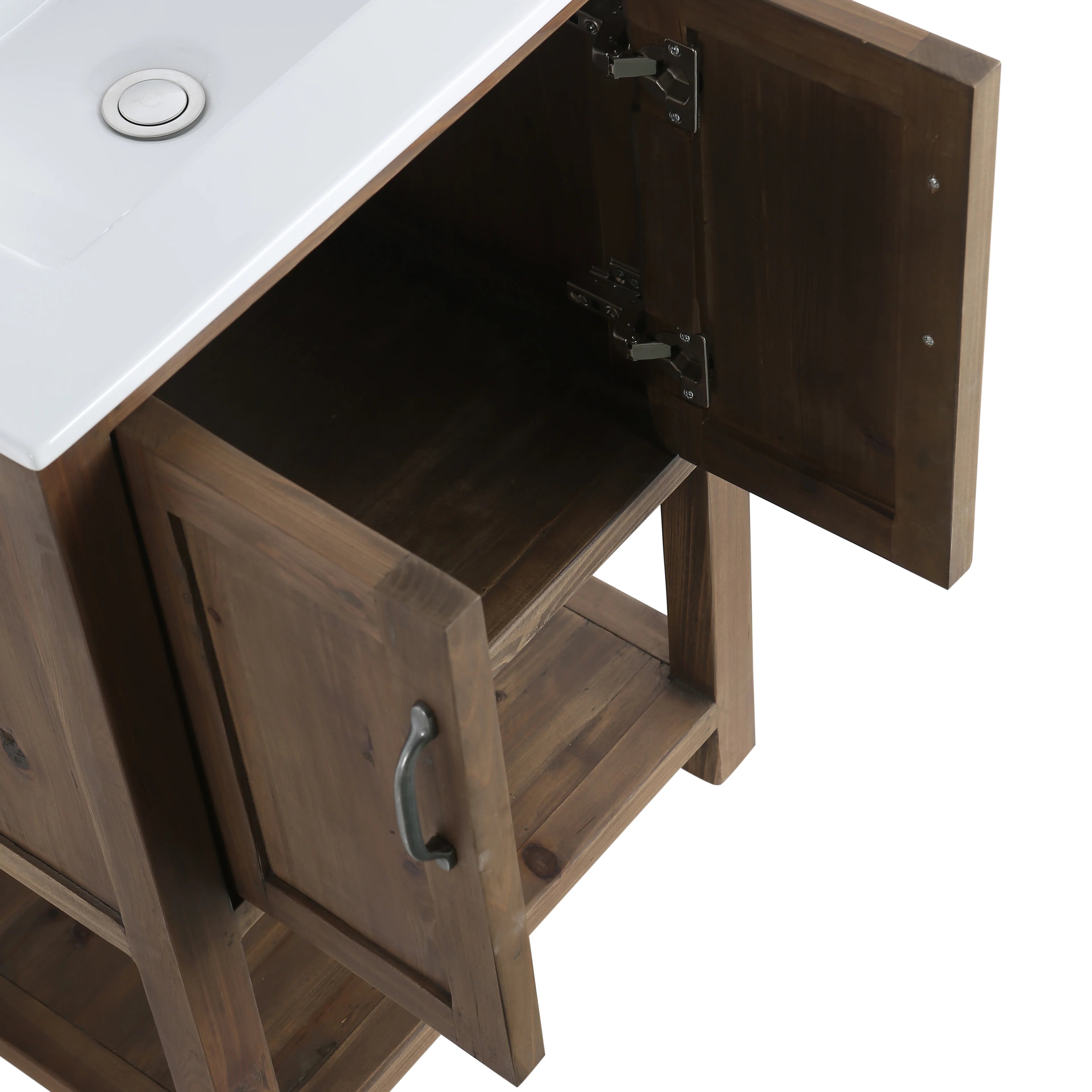 Austin 24" Single Sink Vanity in Walnut with Porcelain Top