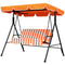 Outsunny 3-Seater Outdoor Porch Swing with Adjustable Canopy Patio Swing Chair for Garden Poolside Backyard Orange