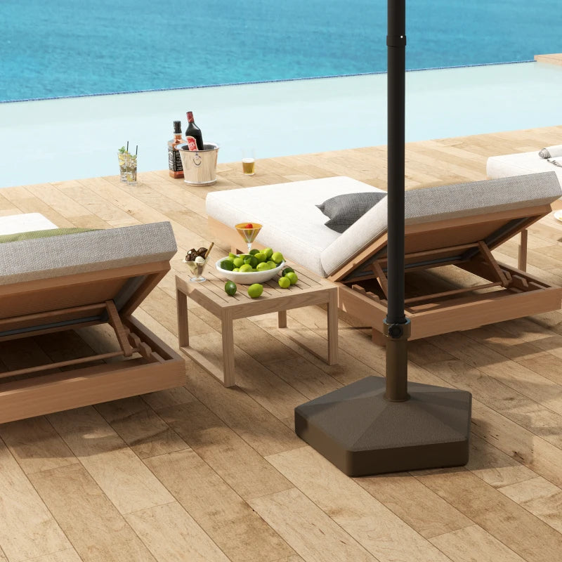 Patio Umbrella Base Holder, Heavy Duty Outdoor Umbrella Stand Base, Poolside, Brown