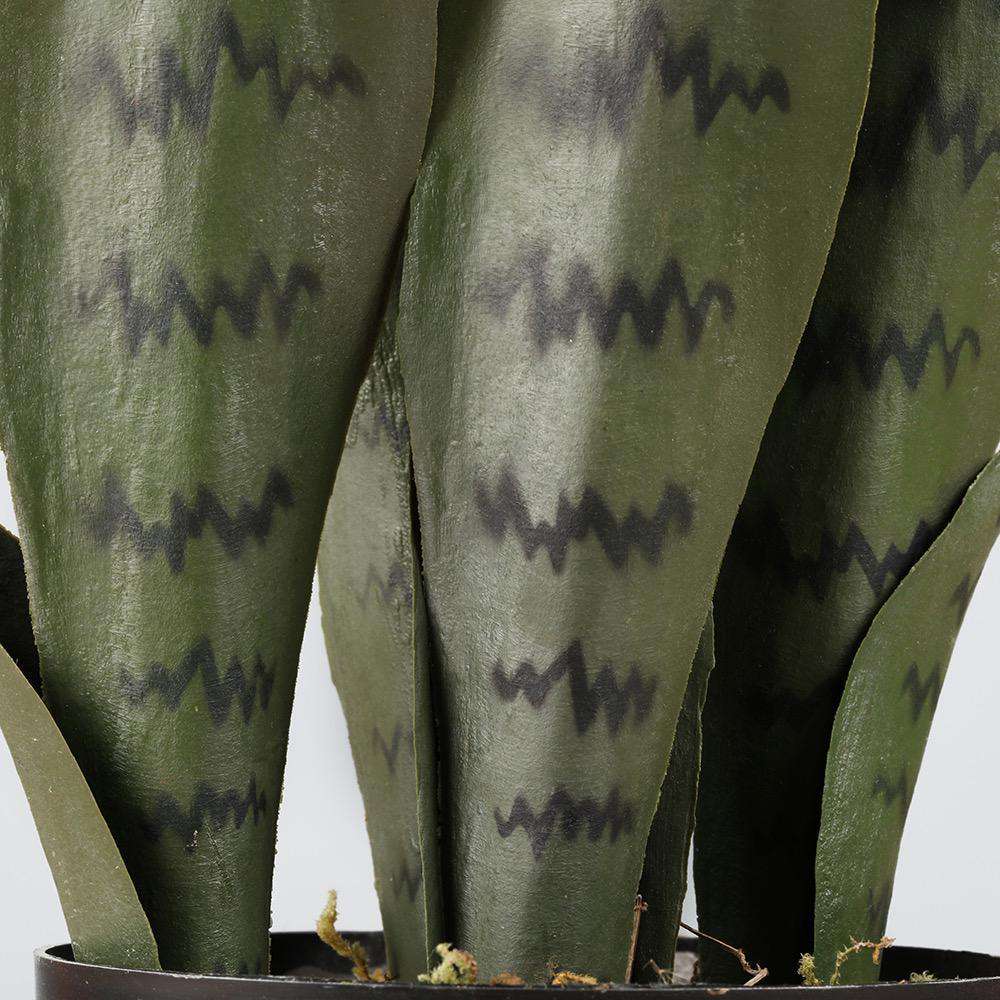 Dezi Artificial Snake Sansevieria Dark Green Potted Plant 21'' 