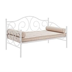 Twin size White Metal Day Bed Frame - 400 lb Weight Limit - Free Shipping