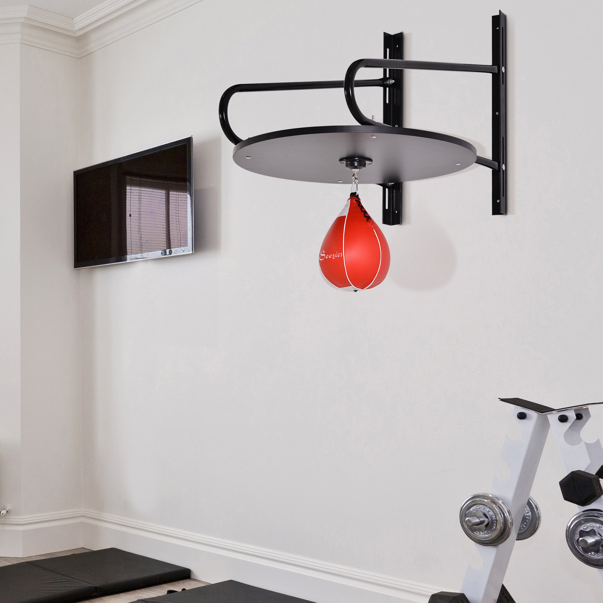 Soozier Wall-mounted Speed Bag Boxing Platform with Adjustable Height 