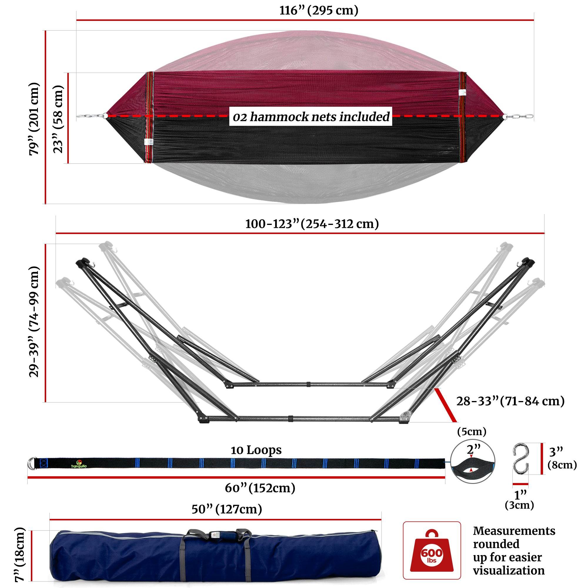 Tranquillo Comfort Set Original Hammock Stand 