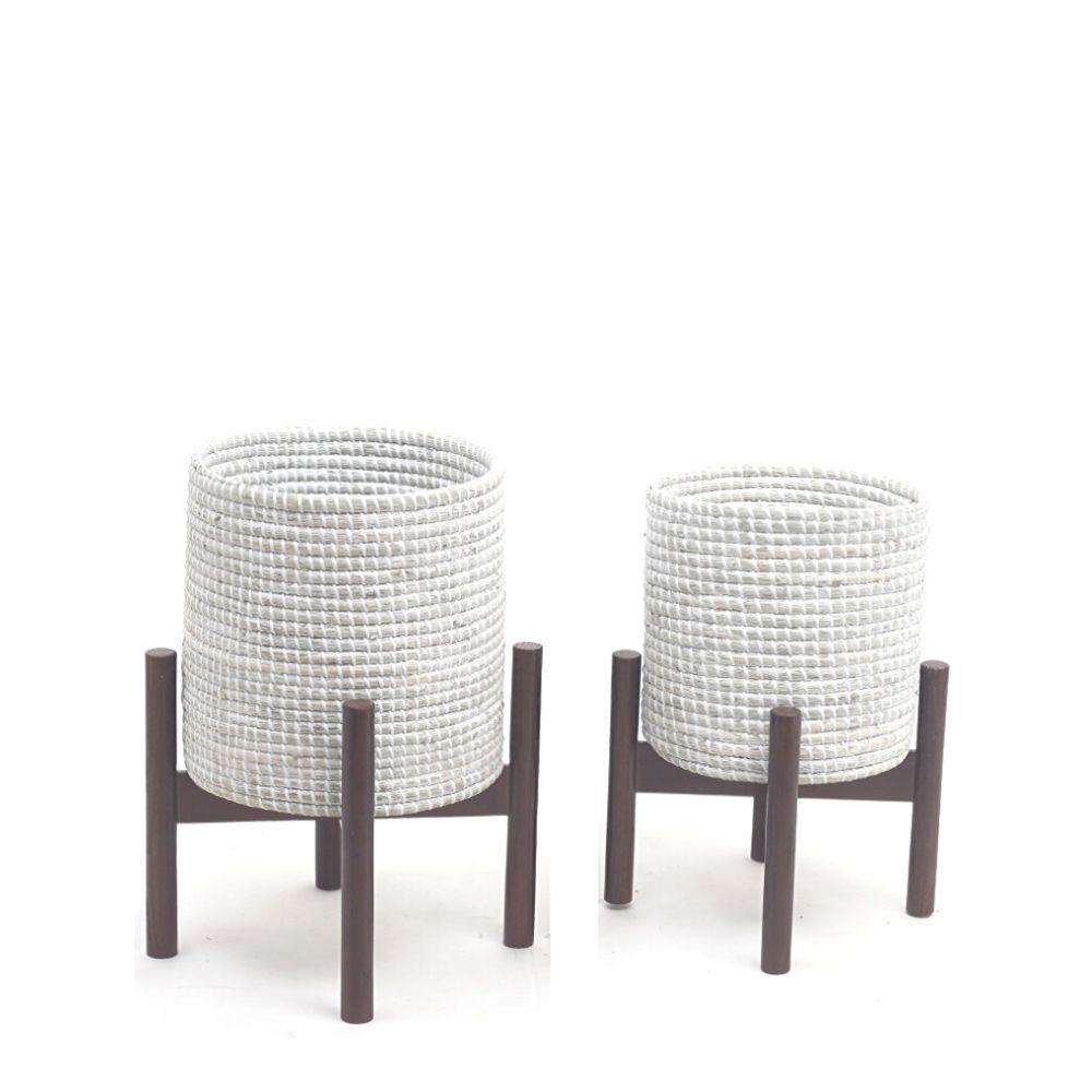 Diosa - White Seagrass Planter 