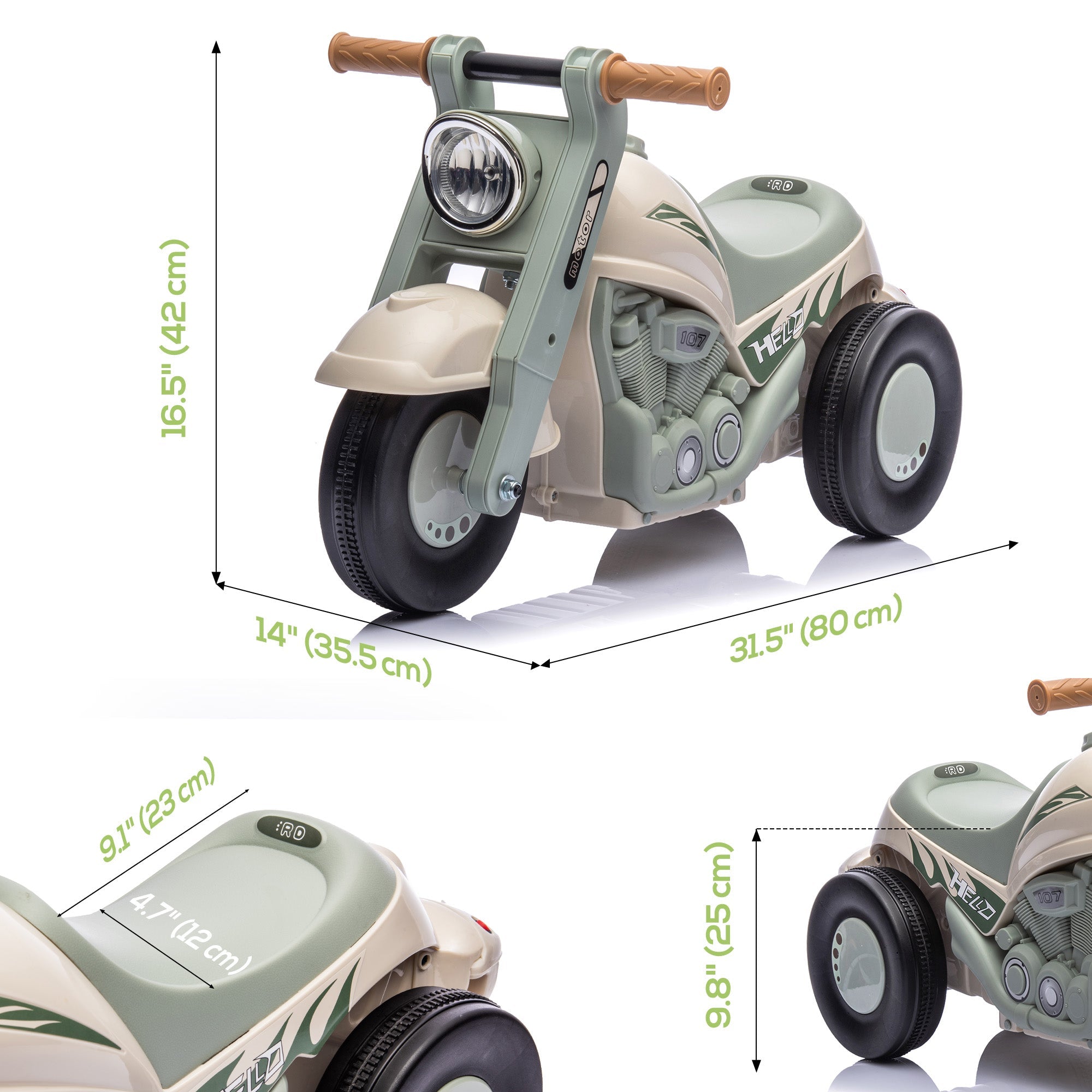 Qaba Foot to Floor Toddler Ride on Toy, Sliding Toddler Car with Music and Bubble, for 2-5 Years Old, Cream White 