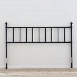 Queen size Traditional Farmhouse Headboard in Matte Black Metal Finish - Free Shipping 