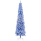 HOMCOM 7.5ft Flocked Christmas Tree, Pencil Christmas Tree with Realistic Branch Tips, Folding Metal Stand, Blue
