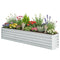 8 x 1.3 x 1.5ft Galvanized Raised Garden Bed, Reinforced Outdoor Planter Box with Open Bottom, Silver