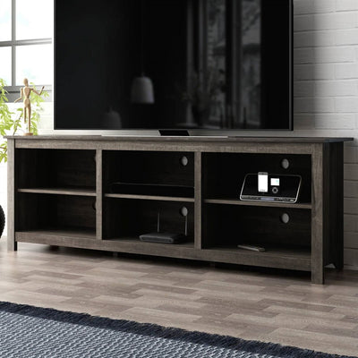 70-inch Dark Brown Wood TV Stand Entertainment Center for TV up to 78-inch - Free Shipping 