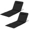 Outsunny 2 Pieces Beach Lounge Chair, Outdoor Folding Chaise Lounge Set w/ Pillow for Sunbath, Snap, Black
