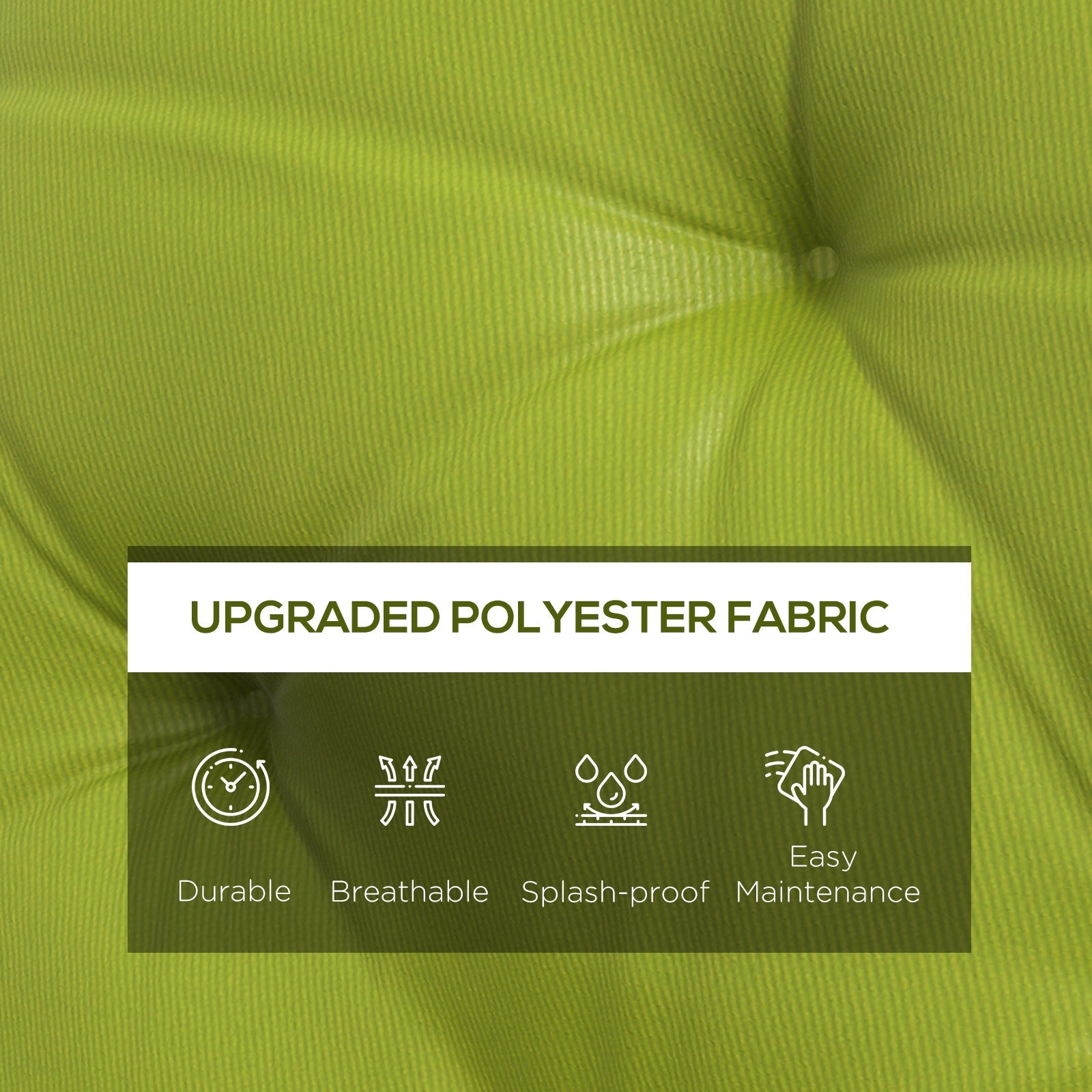 Outsunny 3-Seater Outdoor Bench Swing Chair Replacement Cushions for Patio Garden, Light Green 