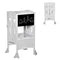 Qaba Foldable Kids Kitchen Helper Stool with Blackboard & Lockable Handrail for Ages 3-6 in Grey