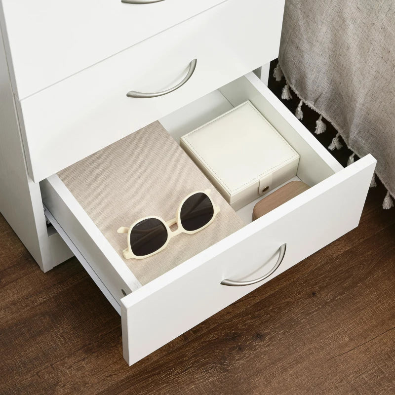 Bedside Table with 3 Drawers, Modern Wood Nightstand, Side Table with Anti-tipping Design for Bedroom, Set of 2, White