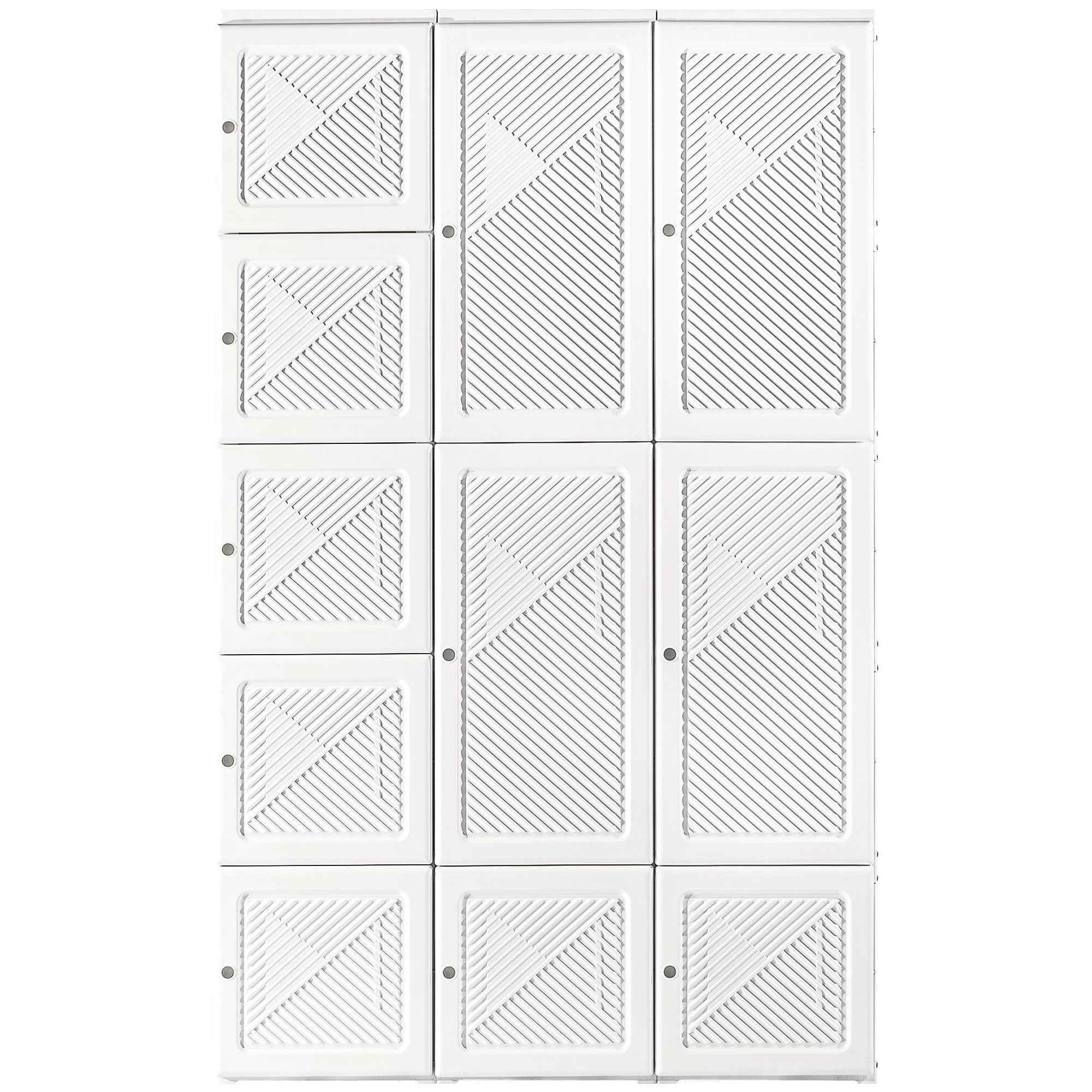 HOMCOM Portable Wardrobe Closet, Folding Bedroom Wardrobe, Clothes Storage Organizer with 8 Cube Compartments, White 