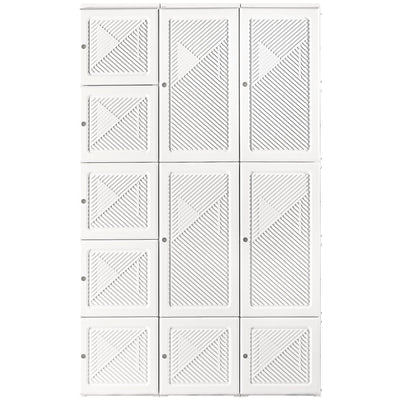 HOMCOM Portable Wardrobe Closet, Folding Bedroom Wardrobe, Clothes Storage Organizer with 8 Cube Compartments, White 