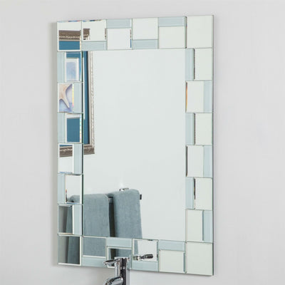 Modern 31.5 x 23.6 inch Rectangle Bathroom Mirror with Unique Border - Free Shipping 