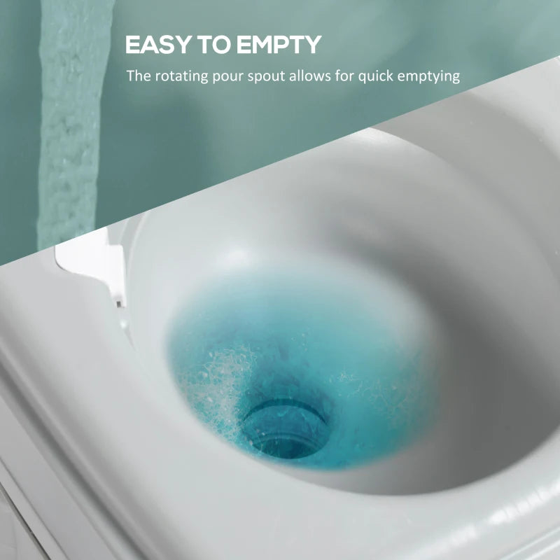 Porta Potty, 5.3 Gallon Portable Toilet with Level Indicator and Anti-Leak Pump for Camping, Boating, Hiking, Travel, RV