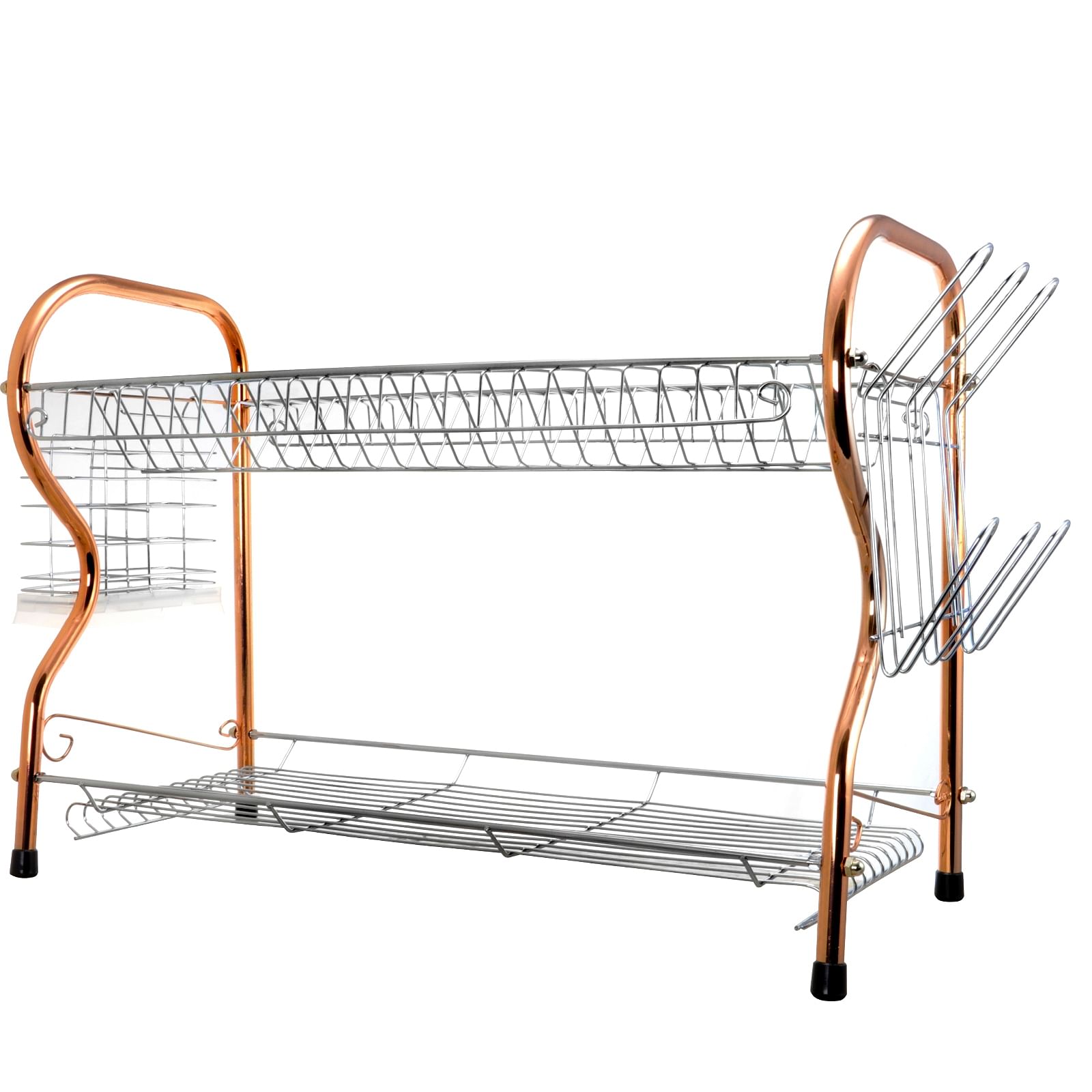 Better Chef 2-Tier 22 in. Chrome Plated Dish Rack in Copper - Free Shipping 