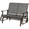 Outsunny Patio Glider Chair Double Seat Outdoor Garden Gliding Bench Dark Grey Steel Frame Mesh Backrest