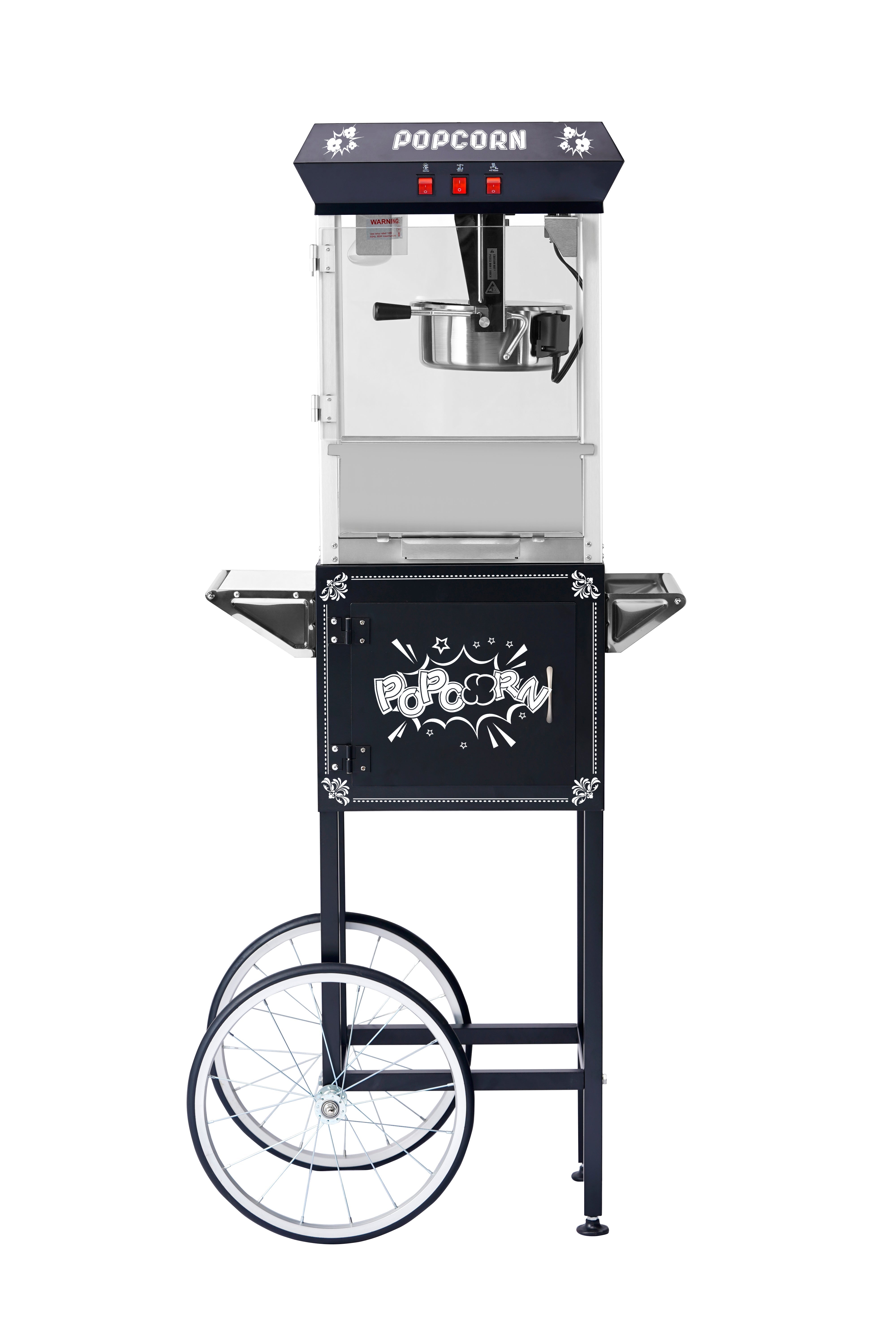 8oz Black Canadian Commercial Popcorn Machine with Stand 8oz 
