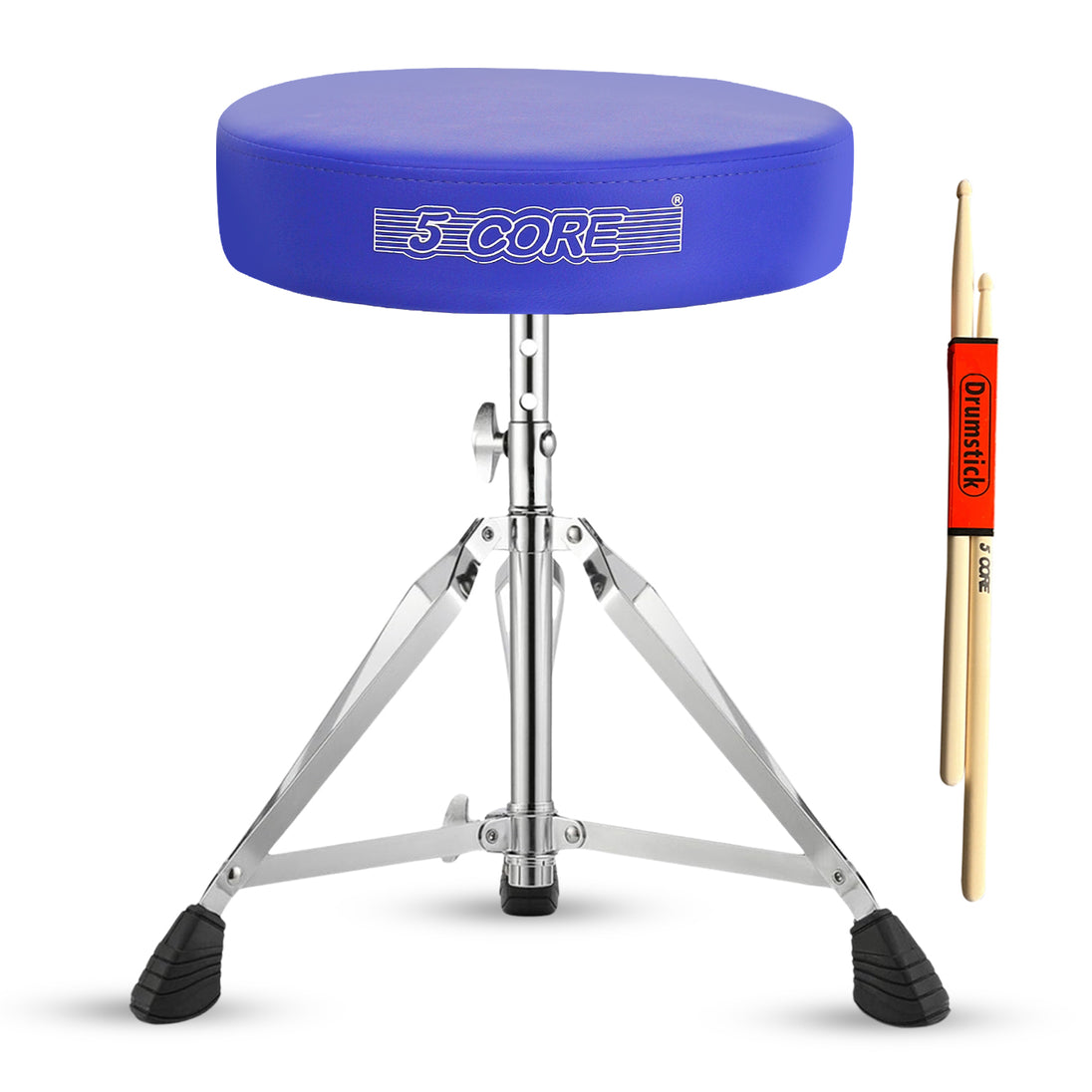 5Core Drum Throne Padded Adjustable Guitar Stool Drummer Seat for Adults & Kids BLUE