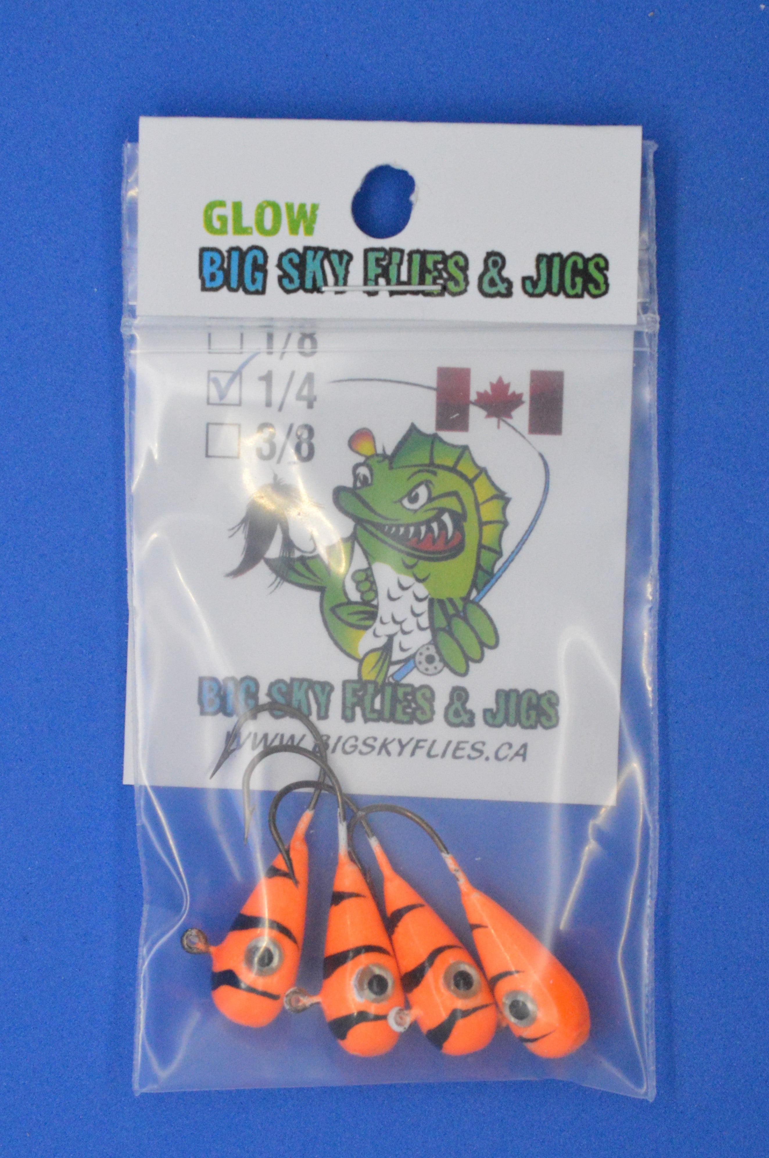 Big Sky Kaleidoscope 1/4oz Glow Jigs 4/pack 