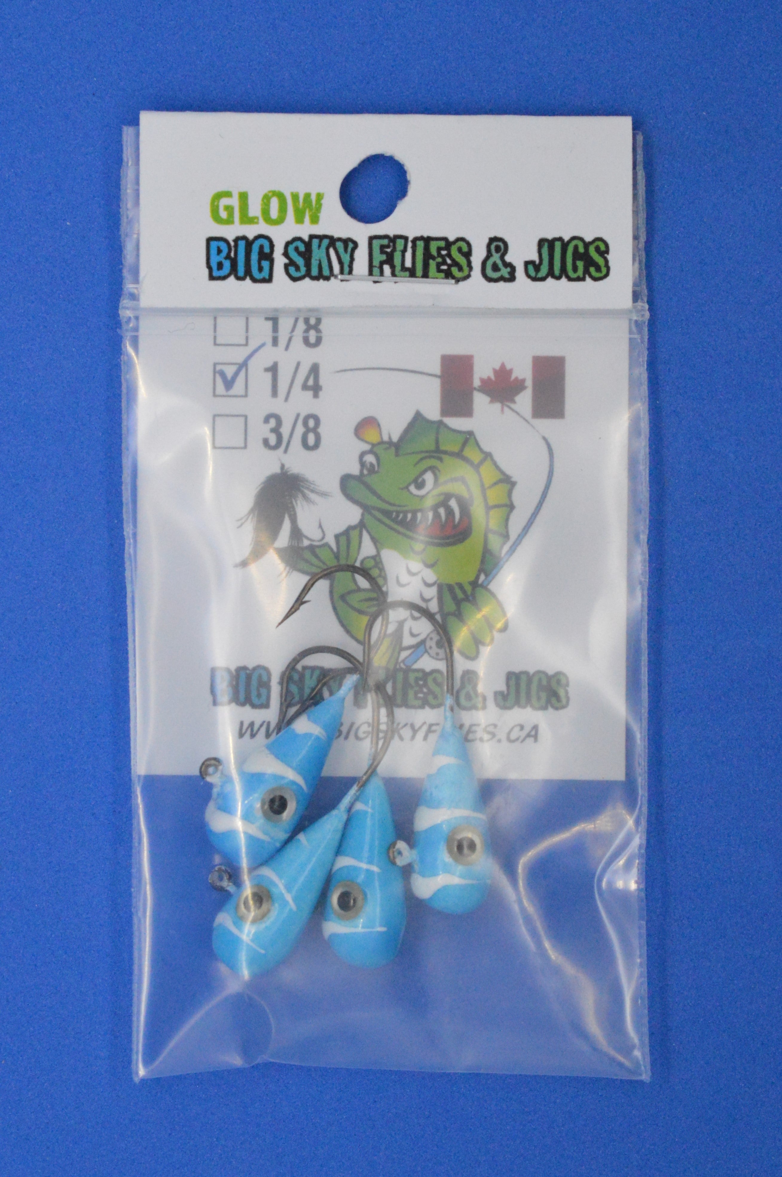 Big Sky Kaleidoscope 1/4oz Glow Jigs 4/pack 
