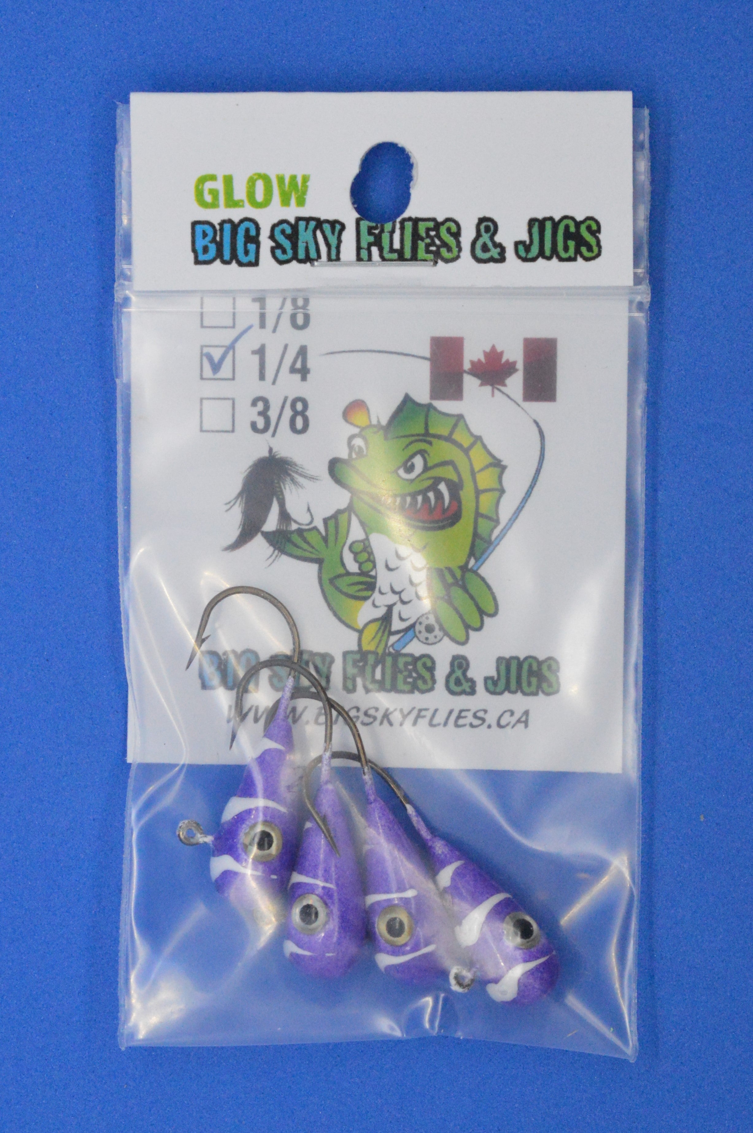 Big Sky Kaleidoscope 1/4oz Glow Jigs 4/pack 