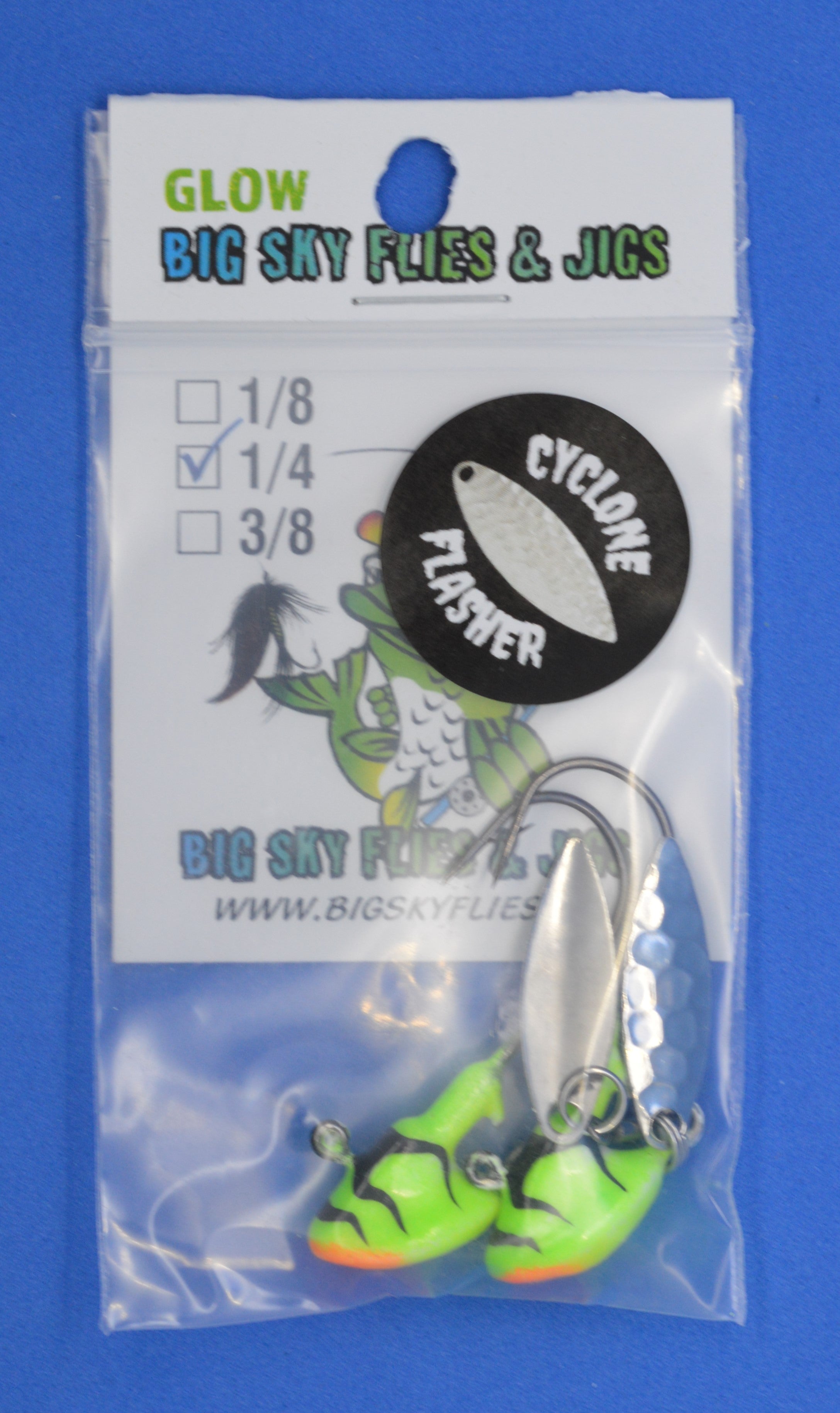 Big Sky Deluxe Cyclone Glow Jigs 3/8oz 2/pack 